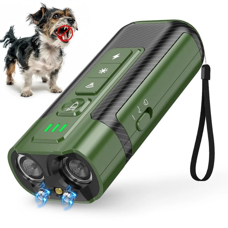 Bluejw Outdoor Self-Defense Electric Shock Dog Barking Control Ultrasonic Repeller with LED Flashlight - Handheld Rechargeable Dog Deterrent Training Device - Image 1